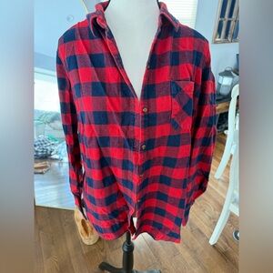 Field & Stream Red and Navy Plaid Shirt